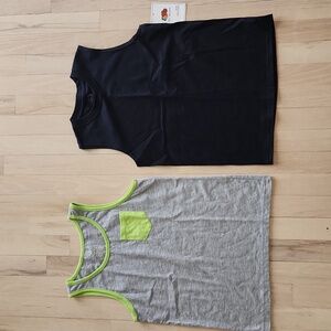 Lot Of 2 New Fruit Of The Loom And City Streets Boys Tank Tops Size M Black Grey